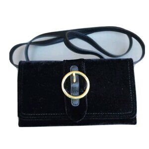 NEW Circus by Sam Edelman Black Velvet Crossbody/Shoulder Buckle Wallet Purse
